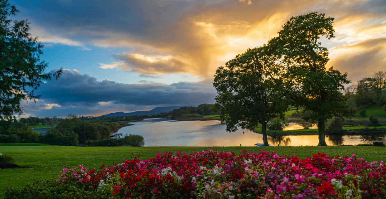 Killyhevlin Lake at sunset