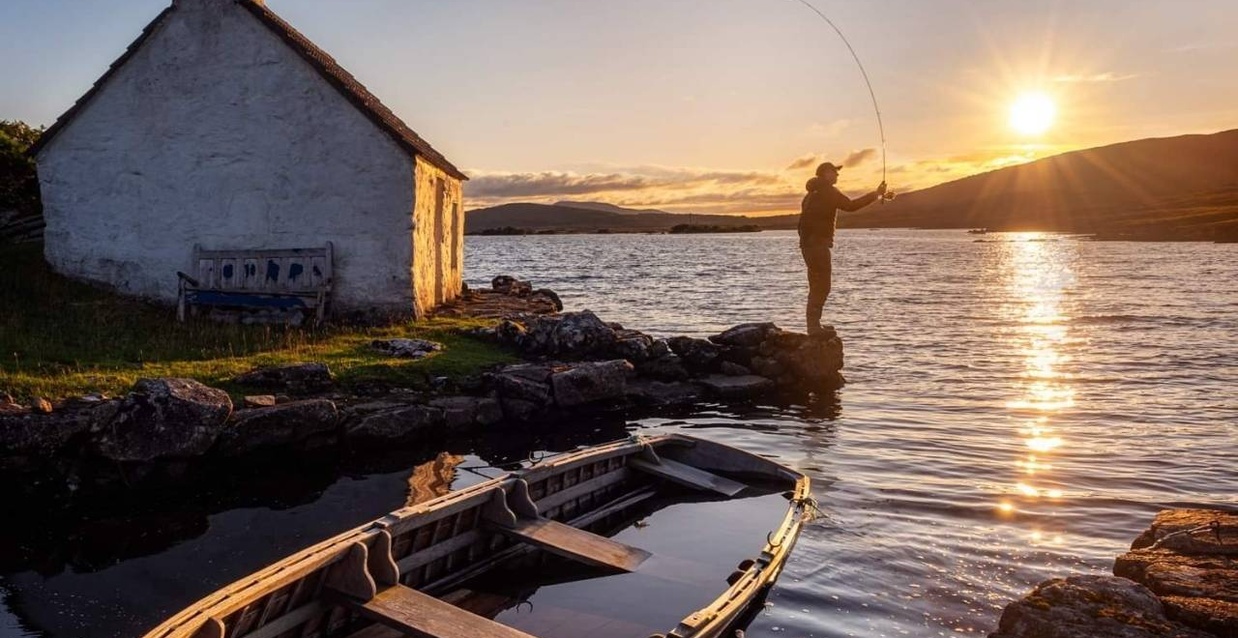 Screebe House Lake at Sunset