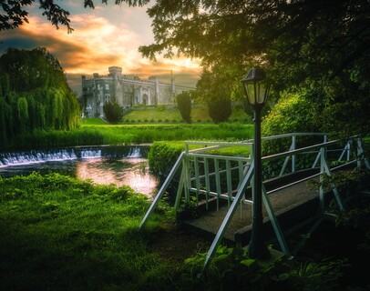 Bellingham Castle Exterior Sunset