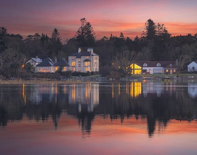 Screebe House Exterior Sunset