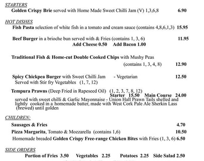 Caseys Of Baltimore Menu